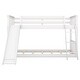 preview thumbnail 9 of 23, Twin Over Twin Bunk Kids Bed Frame with Convertible Slide and Ladder, White