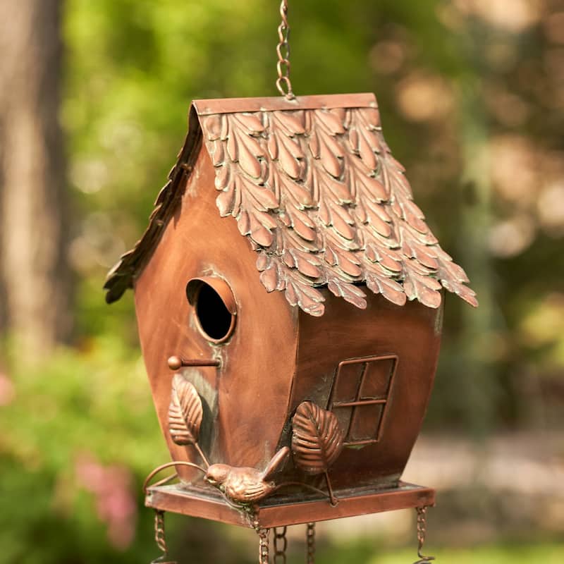 Antique Copper Hanging Birdhouse Wind Chime "Pagoda"