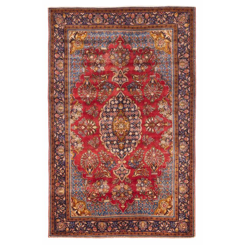 ECARPETGALLERY Hand-knotted Anadol Red Wool Rug - 7'5 x 11'4