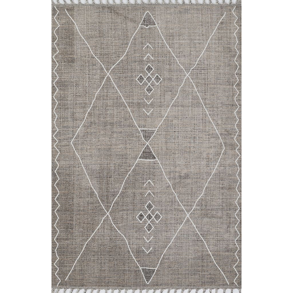 Momeni Rabat Geometric Polyester Grey Area Rug