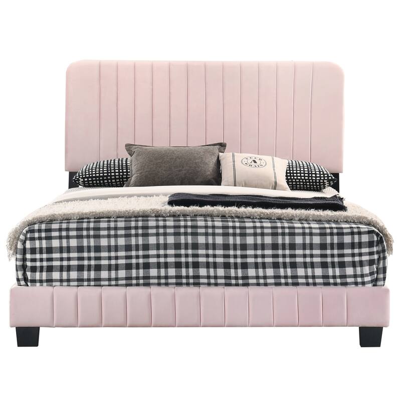 Modern Pink Full Bed, Durable Material, Easy Assembly, Stylish Design for Contemporary Bedrooms