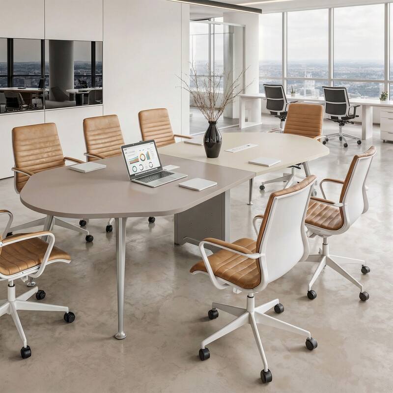 Modern 110"L Conference Table 8-Person Meeting Table