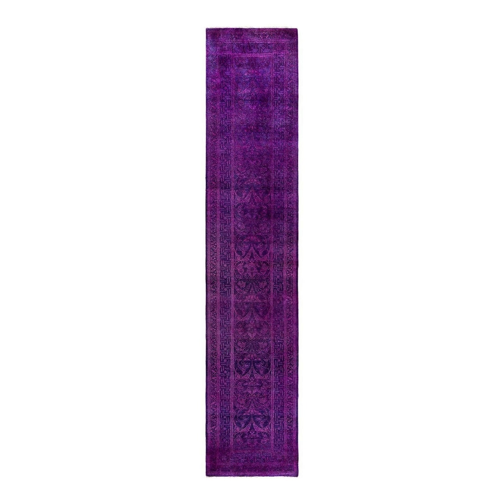 Contemporary Overdyed Wool Hand Knotted Runner - 2' 6" x 12' 5"
