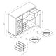 preview thumbnail 12 of 12, 47 in. Modern X-Door Wine Cabinet w/ Built-in Wine Rack - 47" in Width
