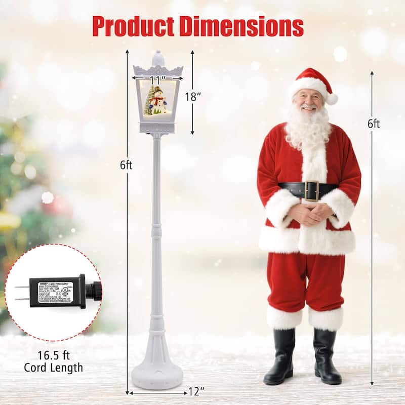 Costway 8 ft Musical Christmas Streetlight with Warm White LED Lights - See Details
