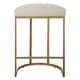 preview thumbnail 2 of 6, Gold Half-moon Metal Base and Cream Cushion Counter Stool
