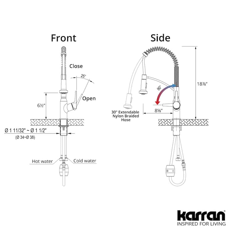 Karran Scottsdale Single-Handle Pull-Down Sprayer Kitchen Faucet