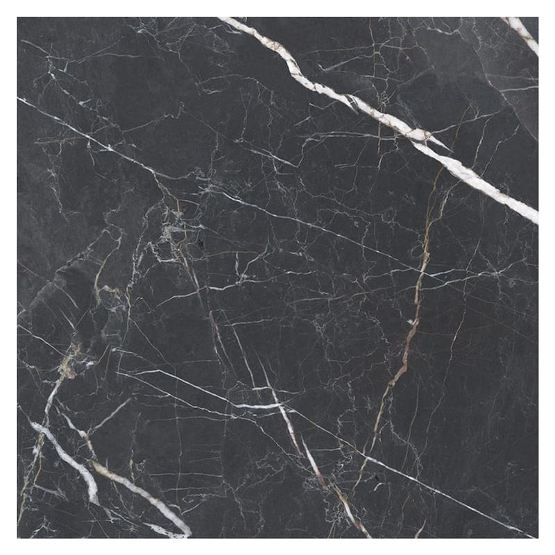 Splendor 48x48 Charcoal Black Porcelain Large Format Sqaure Veining Wall and Floor Tile (15.5 sq ft/case) - 1 Pack