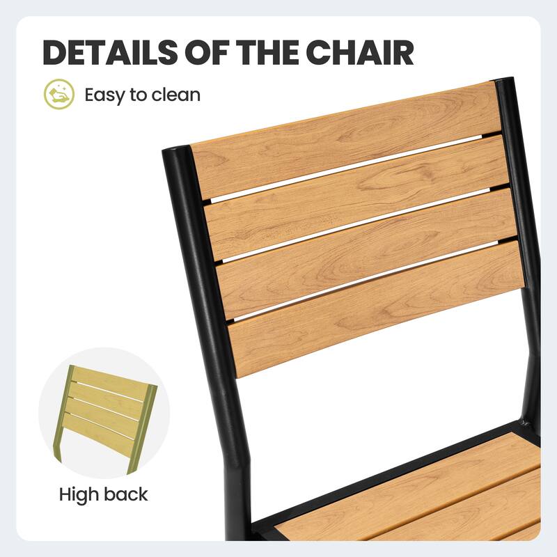 7/9-Piece Furniture Set Outdoor Patio Aluminum Dining Table and Stackable Chairs