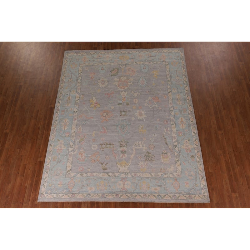 Oushak Turkish Area Rug Vegetable Dye Hand-Knotted Wool Carpet - 8'0" x 10'0"