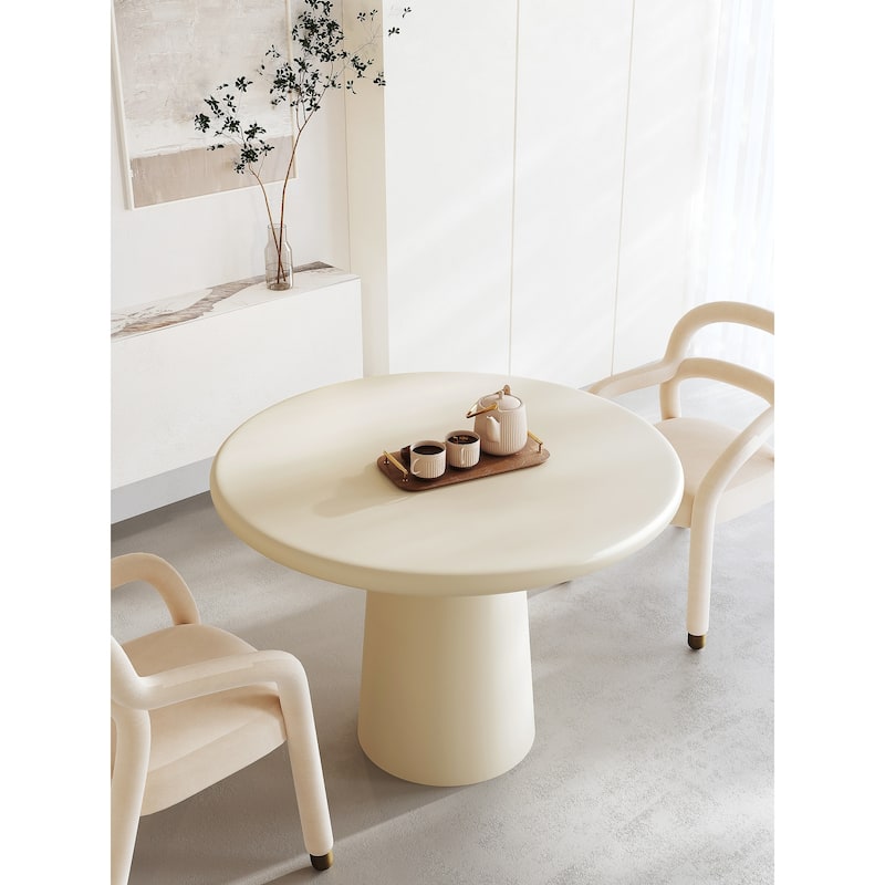 Modern Round Coffee Table with Pedestal for Living Room Office Balcony