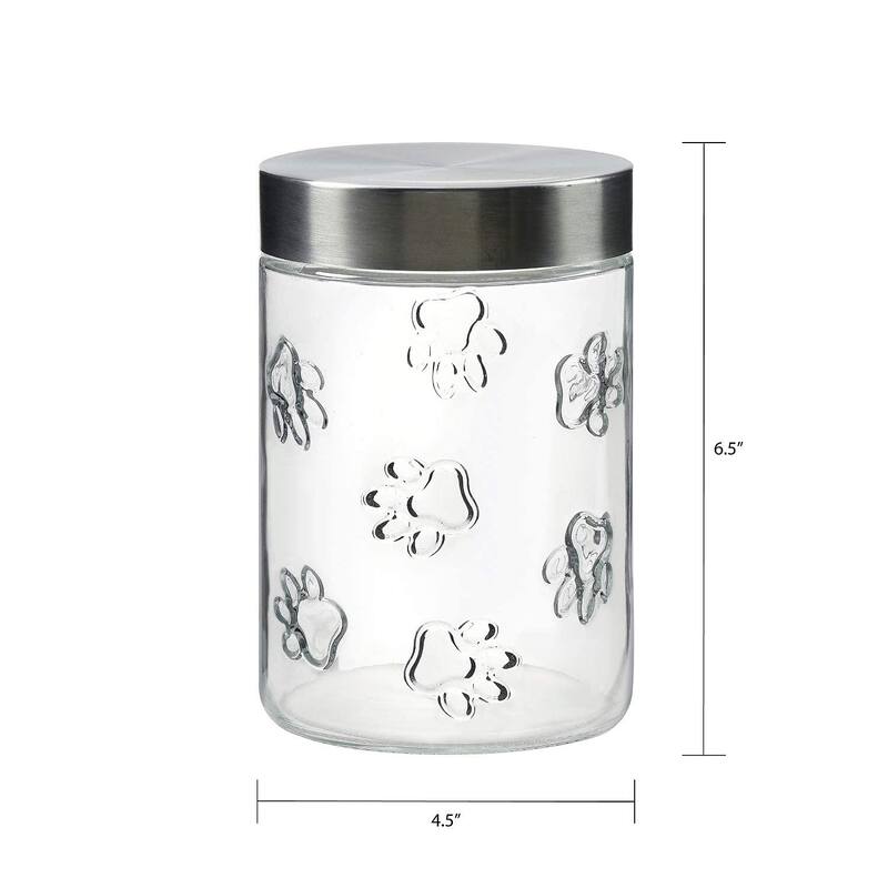 Amici Pet Maxwell Collection Paw Glass Storage Canister