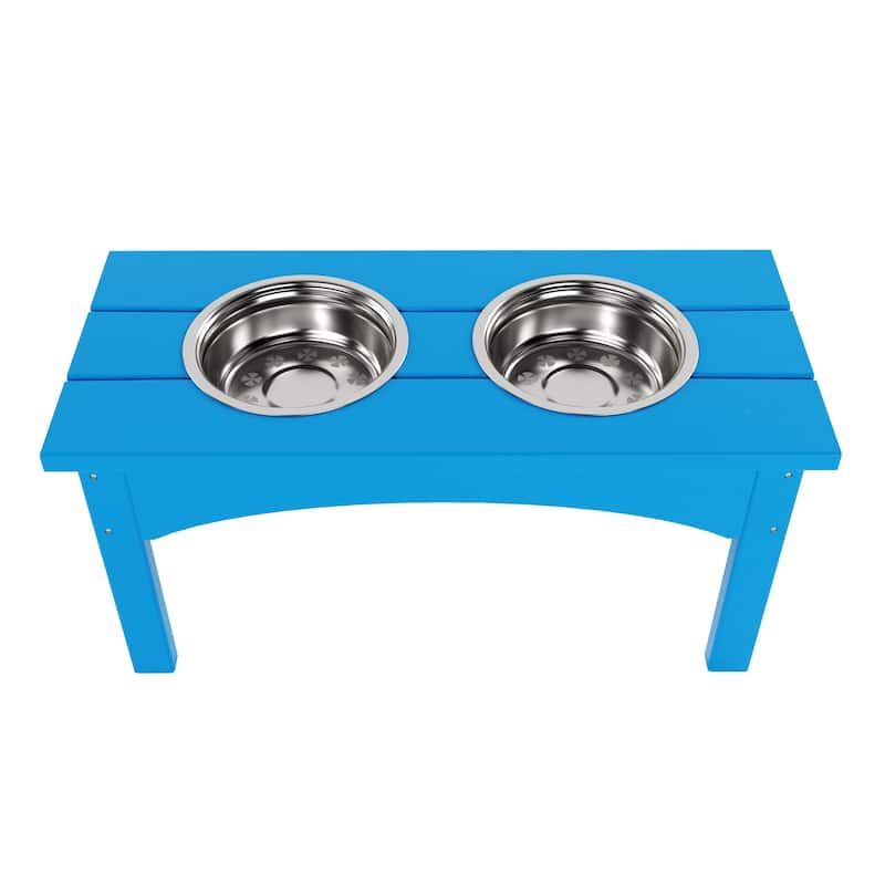Polytrends Elevated Pet Feeder with Stainless Steel Bowls - N/A