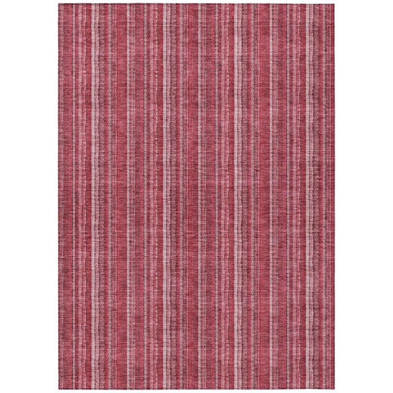 Machine Washable Indoor/ Outdoor Stripe Chantille Rug
