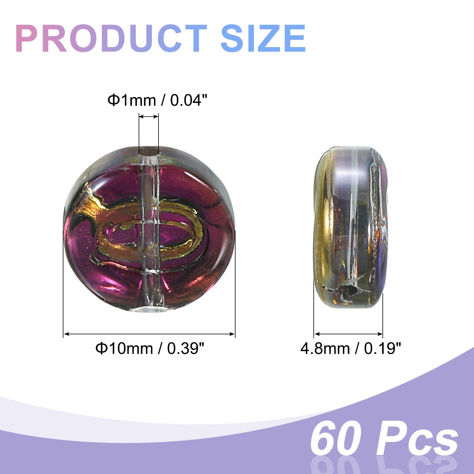 Glass Letter Beads, Flat Round Alphabet Letter Beads Initial Letter Spacer Beads for DIY Bracelet Necklace Earring Jewelry