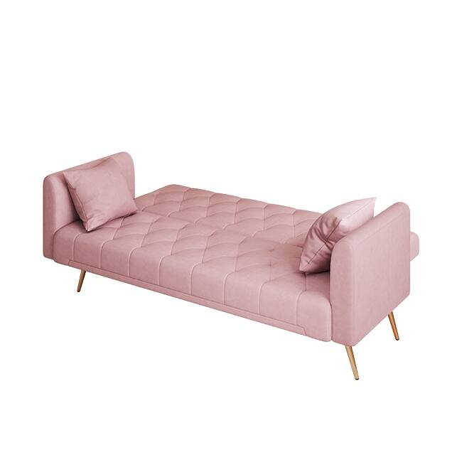 71" Velvet Green Gray Double Sofa Bed