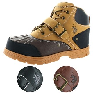 Shop U S Polo Assn Kedge Men S Buckle Duck Toe Winter Snow Boots Overstock 24090434 Black 9 5 Medium D