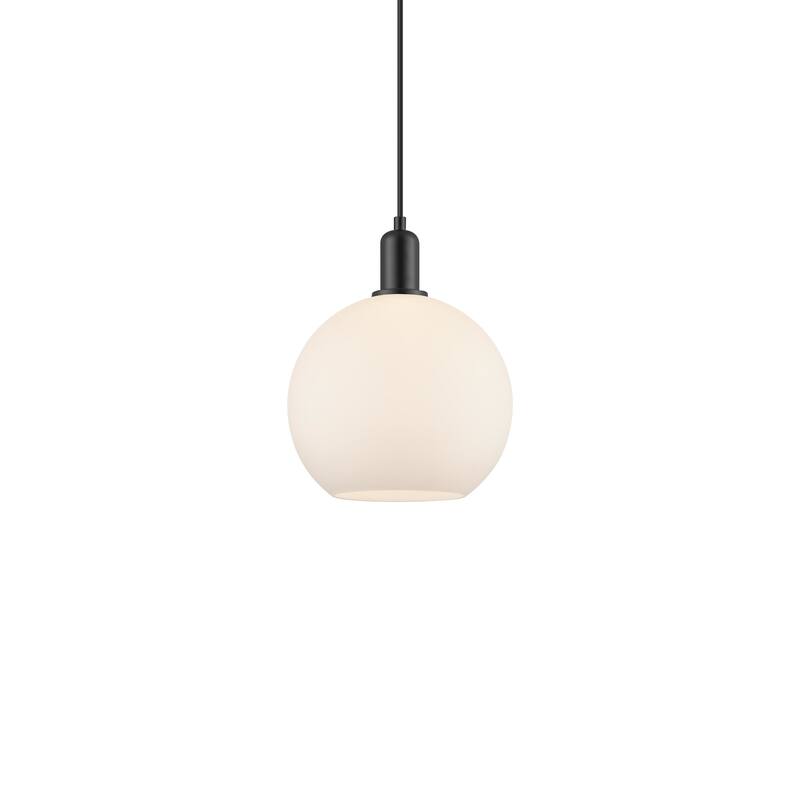 Innovations Lighting 716-1P-13-10 Athens Pendant Athens 10" Wide Mini - Matte Black / Matte White