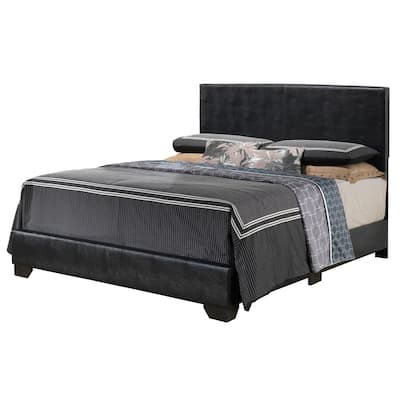Modern Platform Bed Frame, Black - Simple Design, Easy Assembly, Wood & Faux Leather
