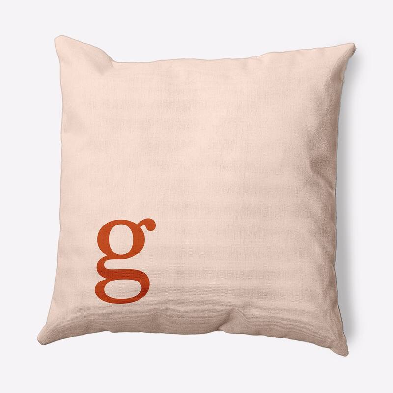 Modern Monogram Indoor/Outdoor Throw Pillow-G - 20" x 20" - Sienna