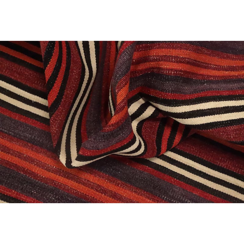 Hand Woven Oriental 100% Wool Carpet Southwestern Geometric Red Kilim Area Rug - 7' 11'' X 5' 0''
