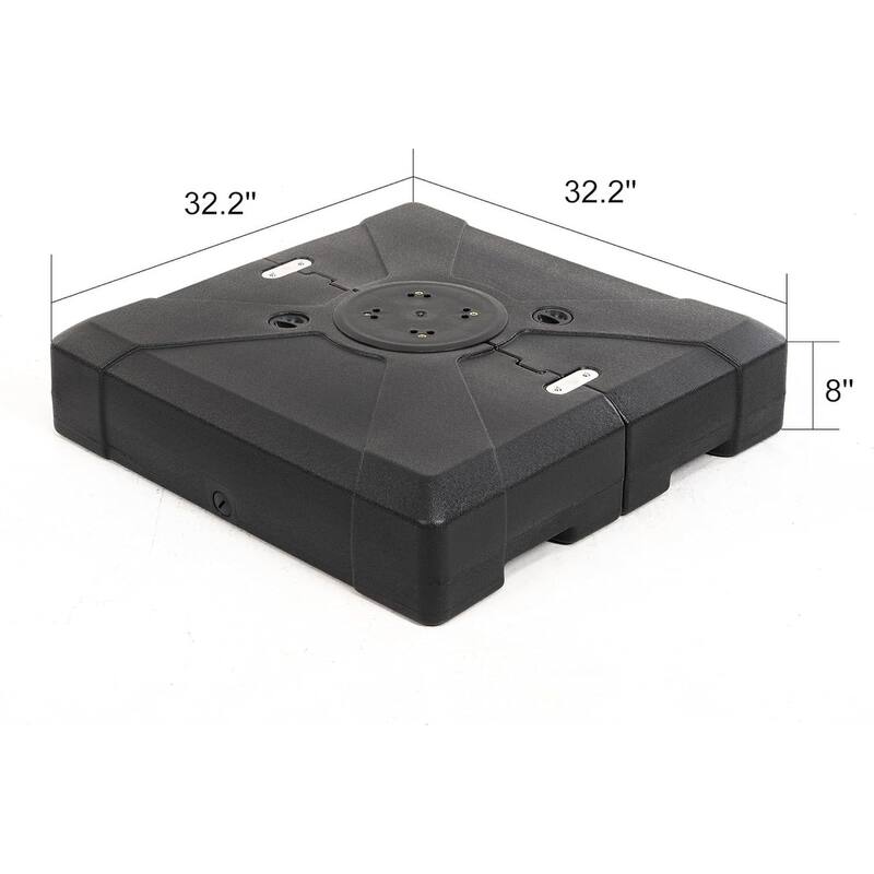 PURPLE LEAF 10 ft Square Wood Pattern Patio Cantilever Umbrella with Base