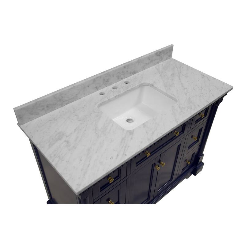 KitchenBathCollection Sydney 48" Bathroom Vanity with Carrara Marble Top