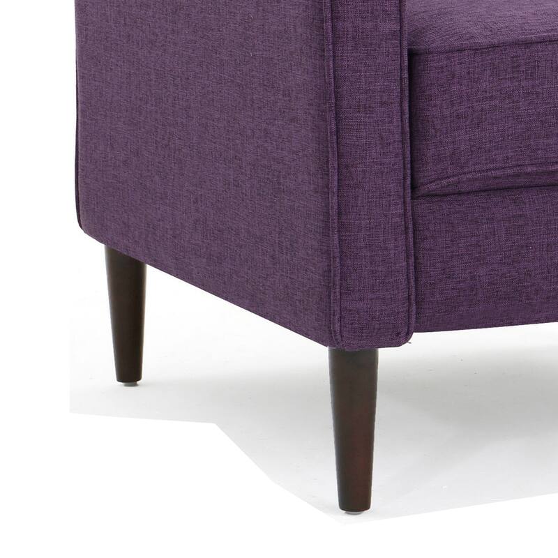 Dupe Manual Reclining Chair, Button Tufted Design, Purple Polyester
