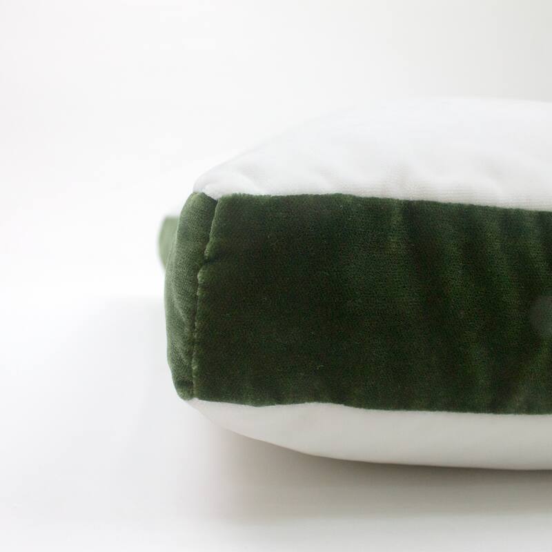 Jiti Indoor Modern Glam Squared Boxed Border Plush Velvet Square Throw Pillows Cushions for Sofa Chair 18 x 18