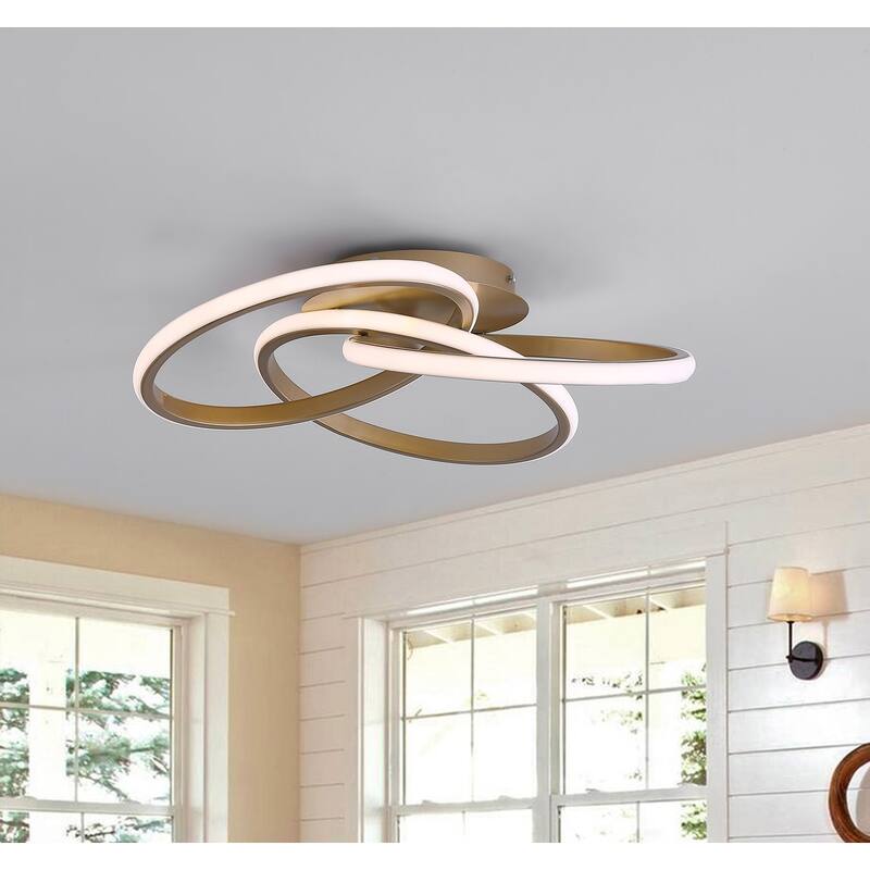 Modern 1-Light Linear Design LED Flush Mount Lighting Fixture