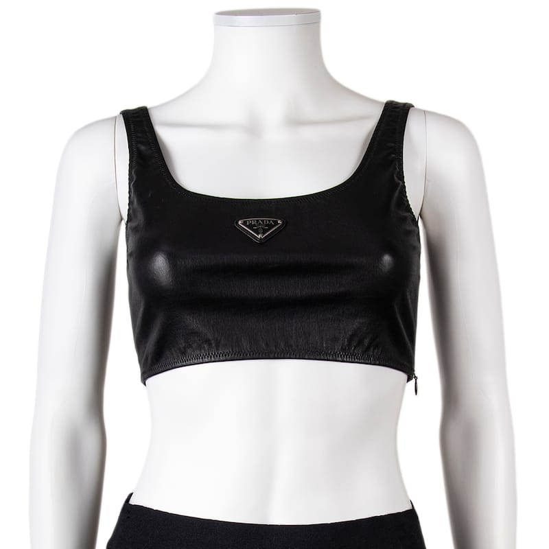 Prada Sleeveless Leather Crop Top - 38