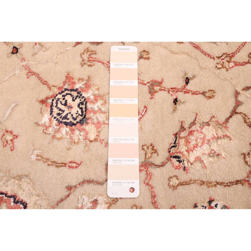 ECARPETGALLERY Hand-knotted Mirzapur Beige Silk, Wool Rug - 5'5 x 7'8