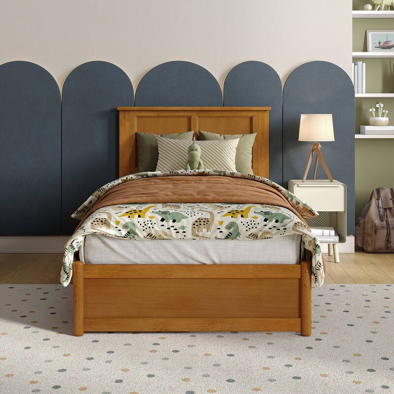 Felicity Platform Bed with Panel Footboard and Twin Trundle