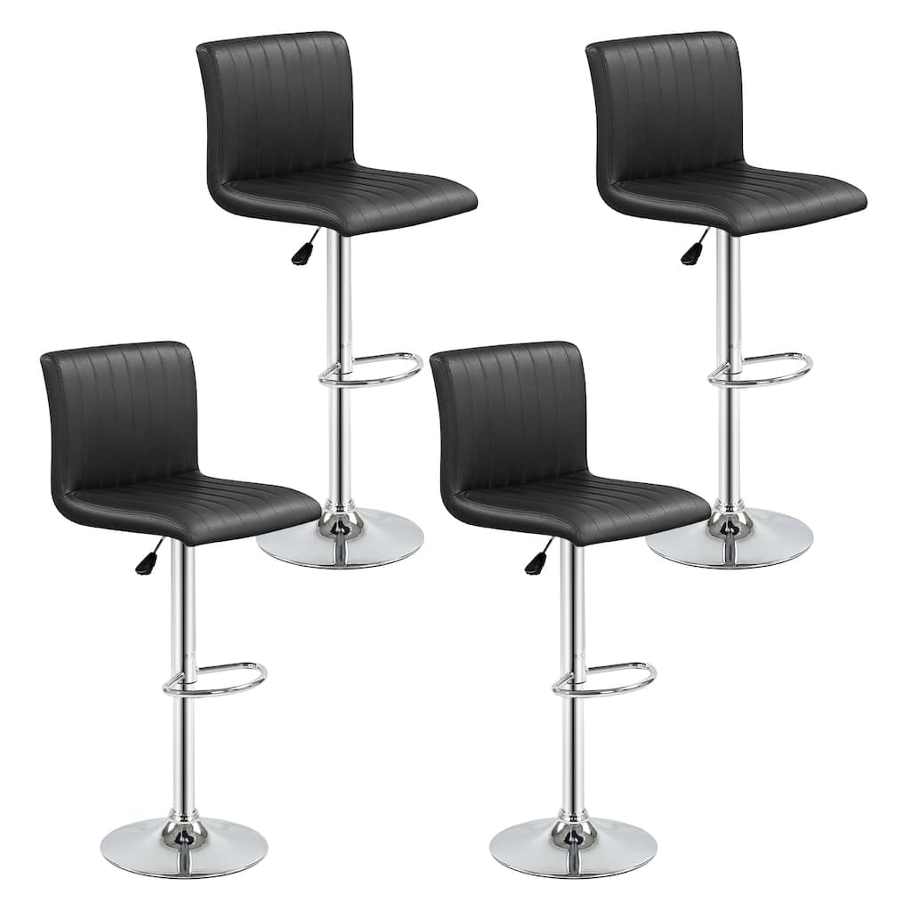 Gymax Bar Stools Set of 4 Adjustable Swivel Barstools w/Back &