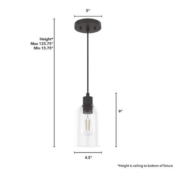dimension image slide 0 of 5, Hunter Lochemeade 1-Light Mini Pendant - Kitchen Island, Dining Room - Modern Farmhouse, Contemporary, Industrial