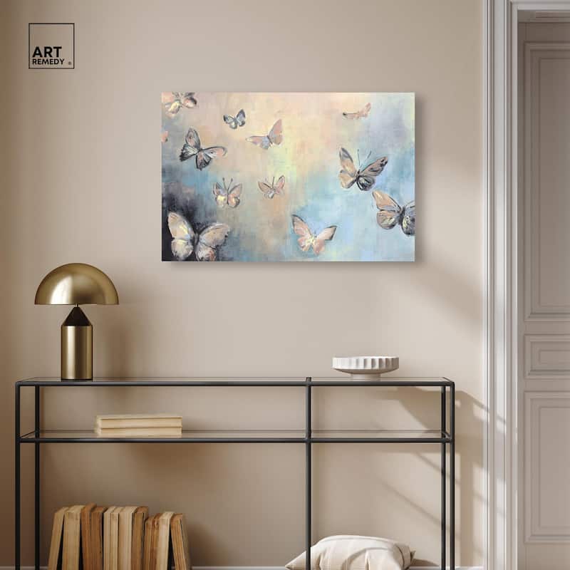 Textured Butterflies I Canvas by Art Remedy, Gallery Wrapped