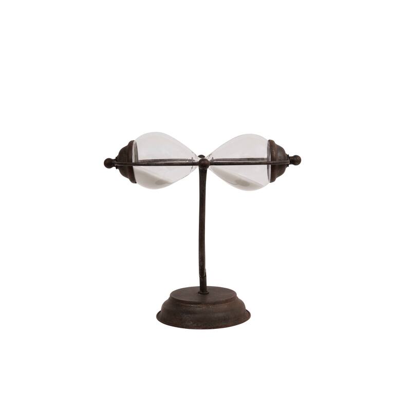 Decorative Metal Hourglass with White Sand