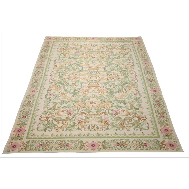 8'6''x11'8'' Hand Woven Wool Ivory Kilim Traditional Area Rug - 8' 6'' x 11' 8''