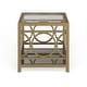 preview thumbnail 11 of 21, Pehrson Contemporary 24-inch Glass Top Metal 1-Shelf Side Table by Silver Orchid