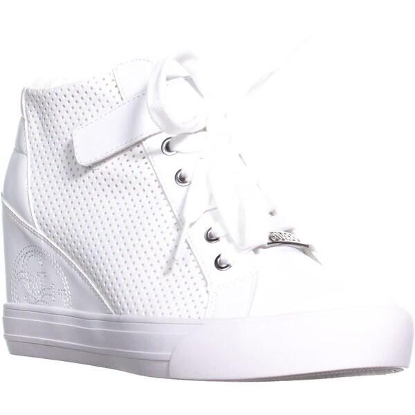 guess wedge sneakers white