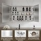 preview thumbnail 18 of 17, Modland 30"-36"W x 24"H Double Door Bathroom Medicine Cabinet with Mirror,Aluminum Frame
