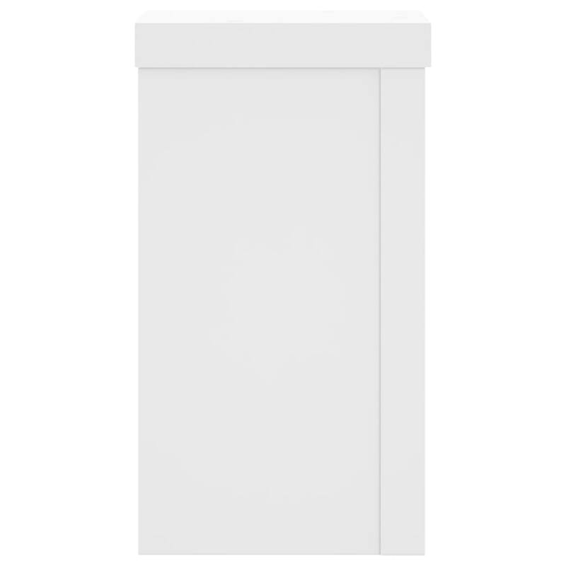 vidaXL Plant Stand Set of 2 White Engineered Wood Small Minimalistic - 3.9 x 3.9 x 7.1 in