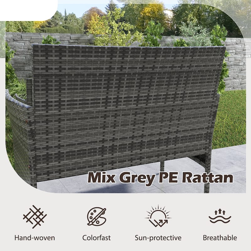 Gymax Set Of 8 Patio Furniture Set w/Washable Cushions & Tempered