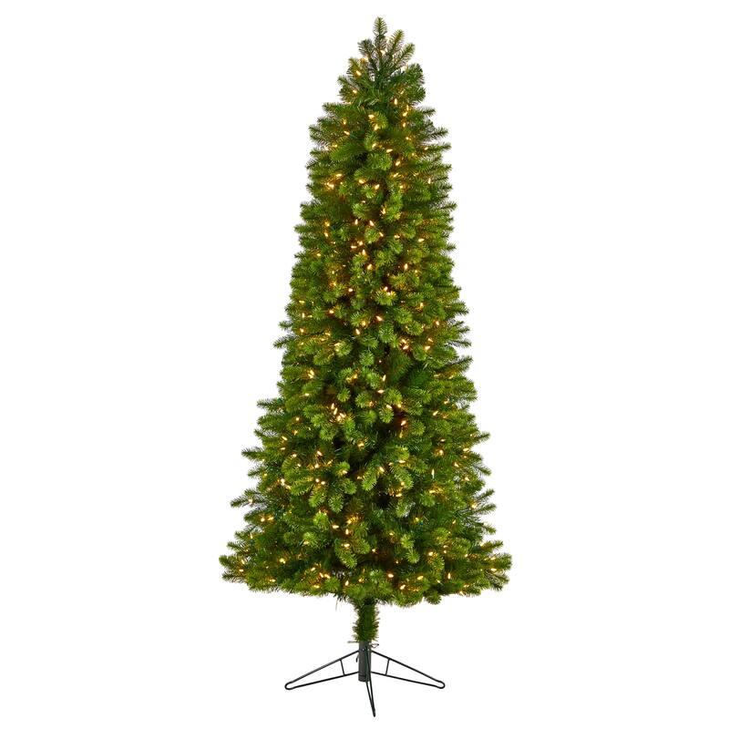 7' Slim Virginia Spruce Artificial Christmas Tree with 500 Warm White
