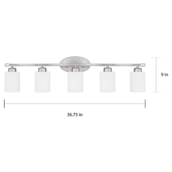 Dixon 37-inch 5-light Modern Bath/ Vanity Fixture w/ Soft White Glass