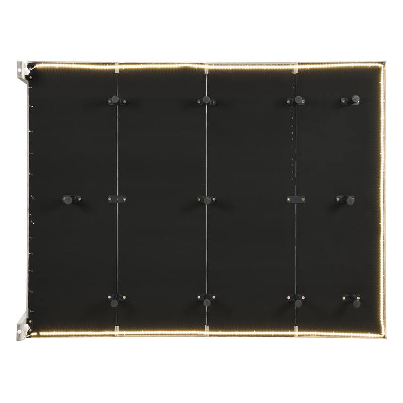 Queen Upholstered Velvet Bed with Sensor Light and Floating Frame - Modern Platform Bed with Headboard, No Box Spring Required