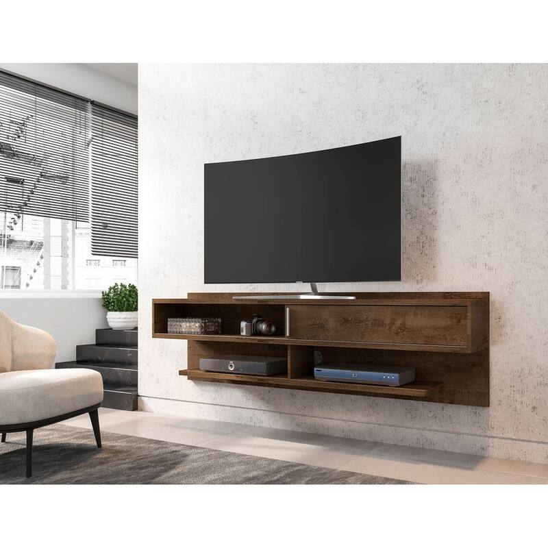 Manhattan Comfort Jabolinski Wood 70 In. Floating Living Room Entertainment Furniture