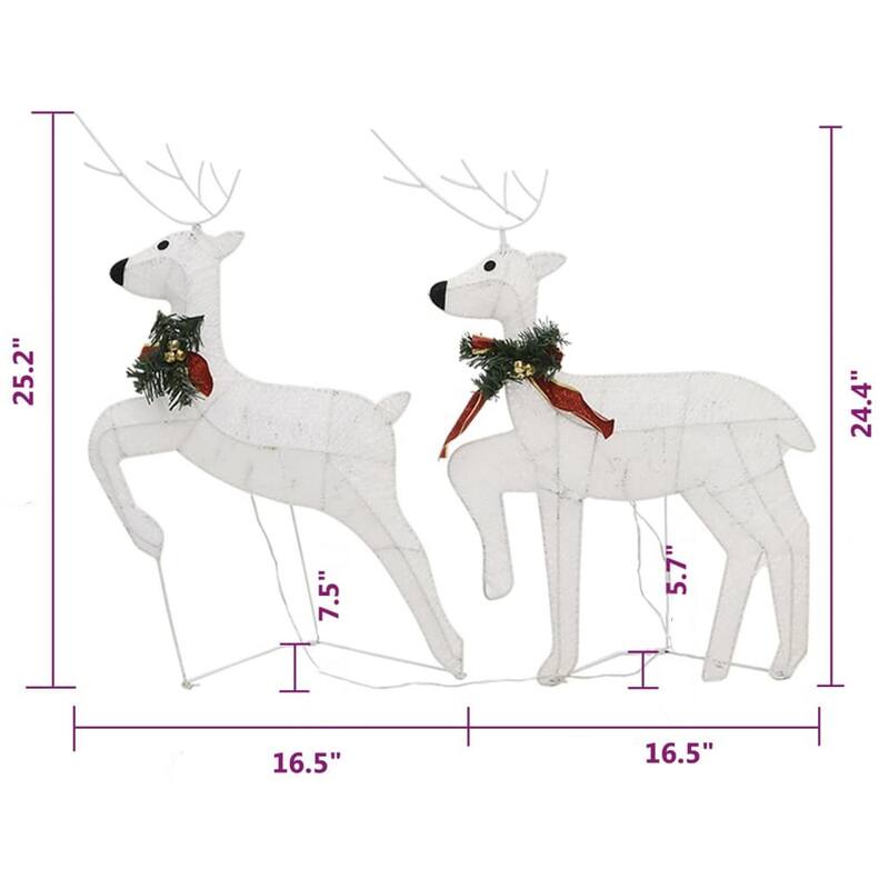 Garden 6pc Reindeer Christmas Decoration Set, 120 LEDs, Cool White