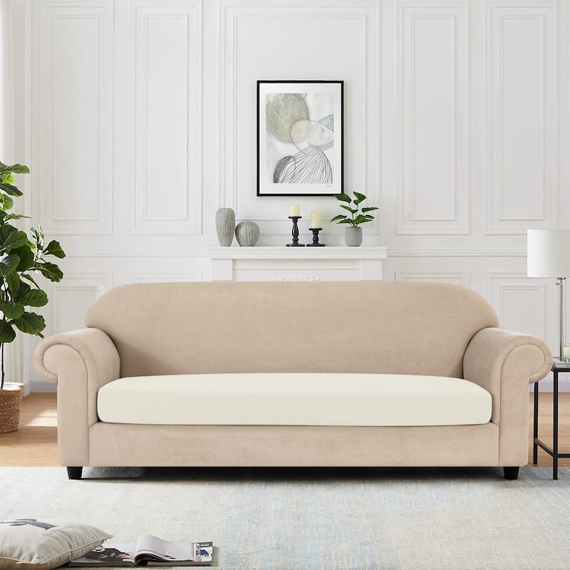 Subrtex Stretch Loveseat Cushion Cover Textured Grid Furniture Covers