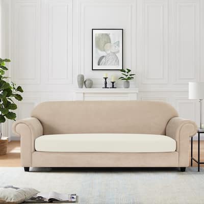 Subrtex Stretch Loveseat Cushion Cover Textured Grid Furniture Covers